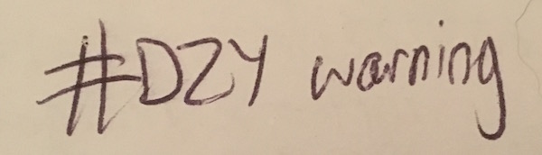 hand written note about DZY hashtag