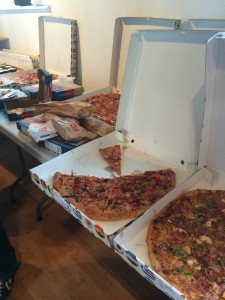 Some pizza provided at the event