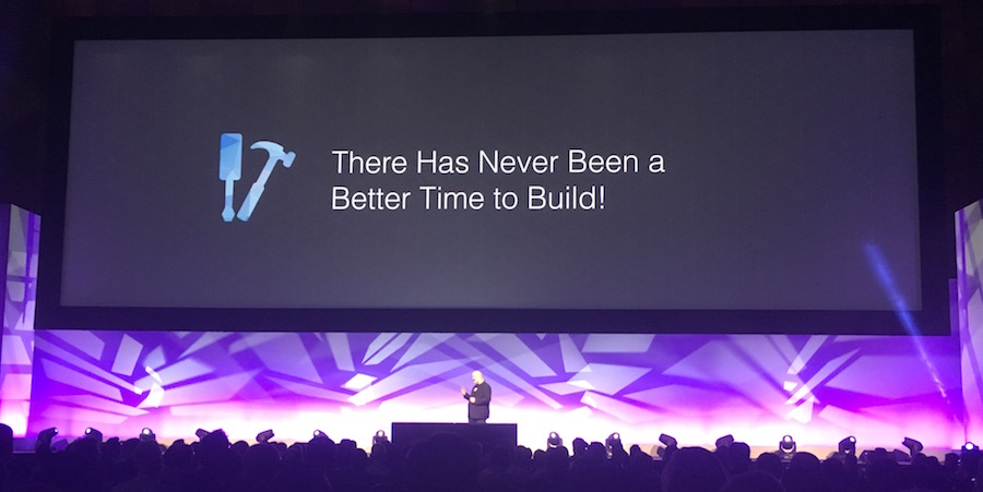 Dr Werner Vogels' slide saying 'there has never been a better time to build'