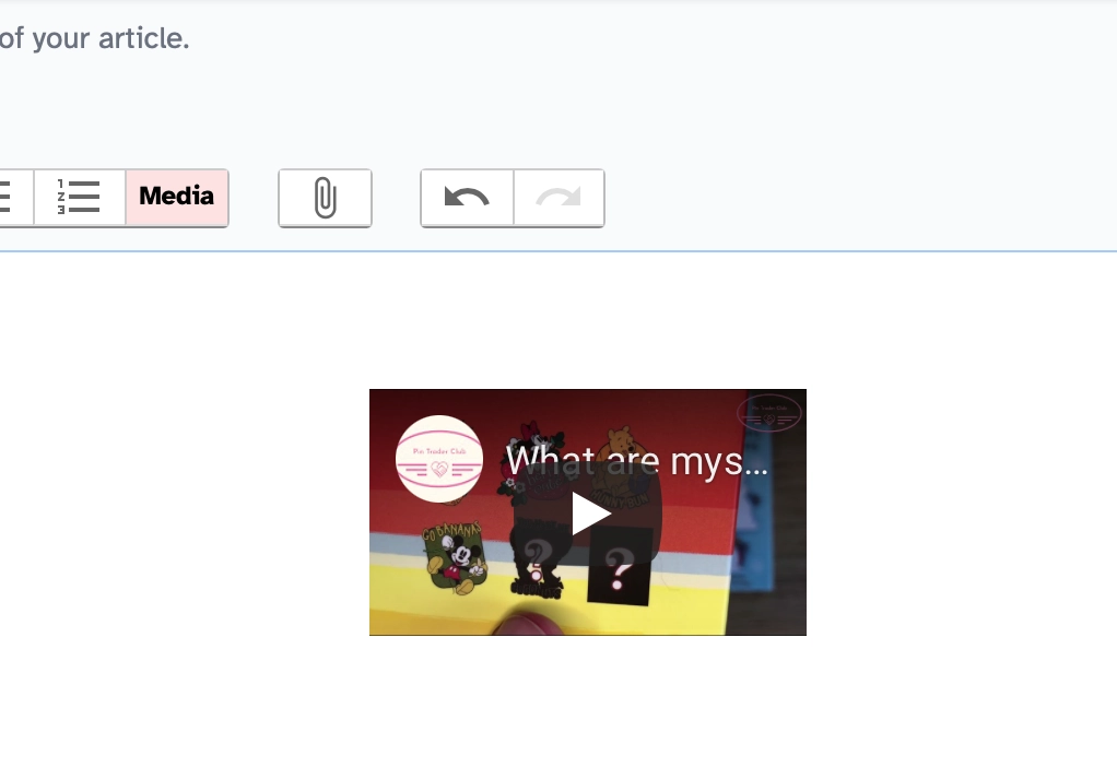 A tiny YouTube preview, with buttons beside it for context as to how small it is