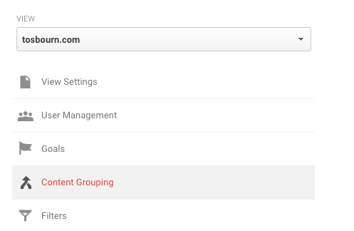 Where to find Content Grouping in Google Analytics