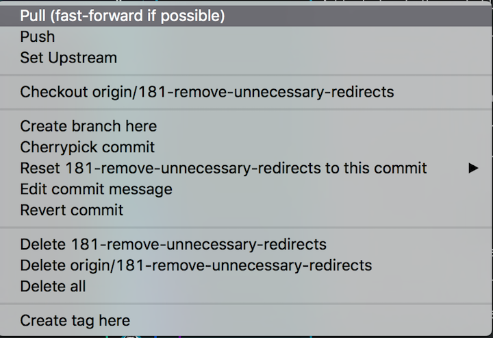 GitKraken example of commit options