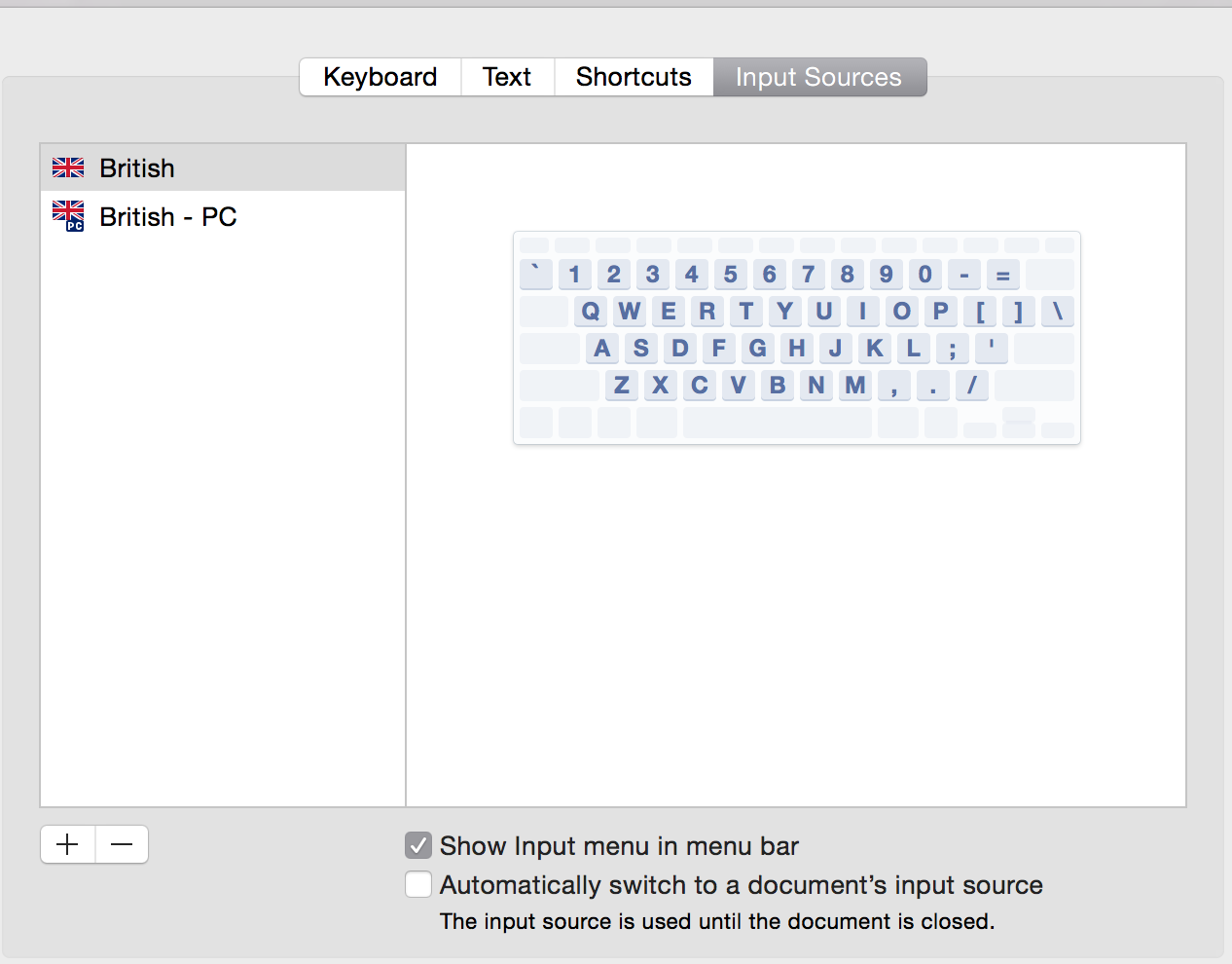 input sources for Microsoft 200 on a mac