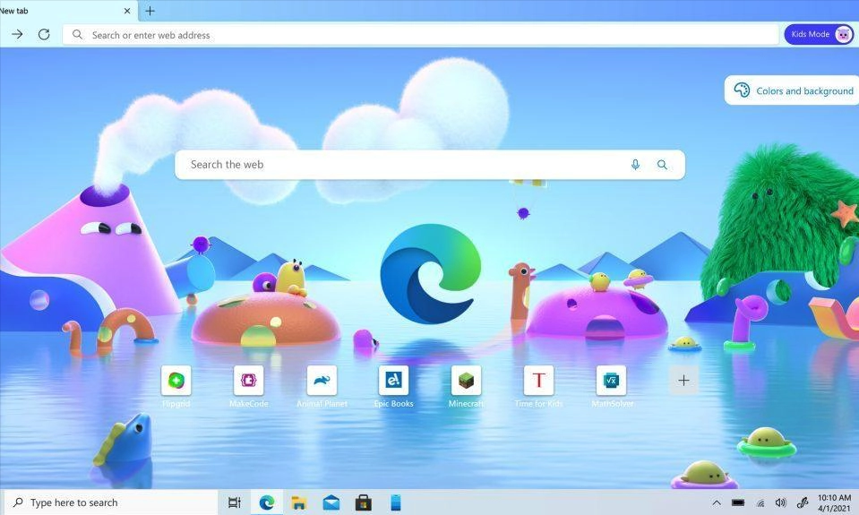 Image shows screenshot of Microsoft Kids