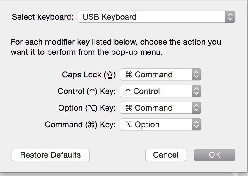 Modifier keys for the Microsoft 200 keyboard