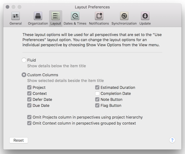 Omnifocus Custom Columns