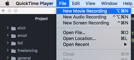 stop screen recording quicktime