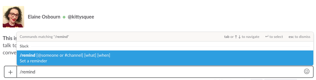 slack remind me example