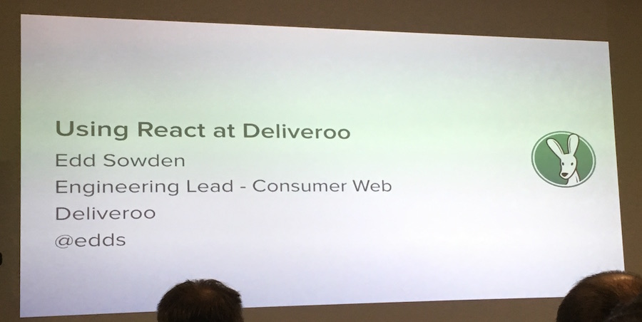 Using react at deliveroo, speaker details