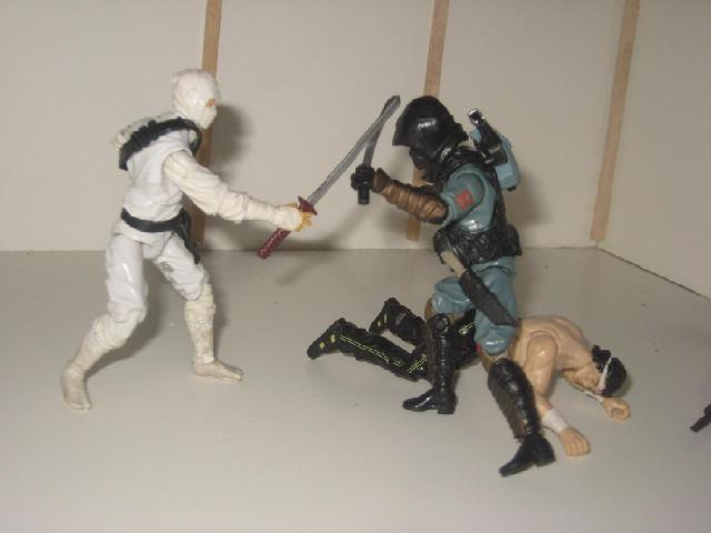 Toy ninjas fighting